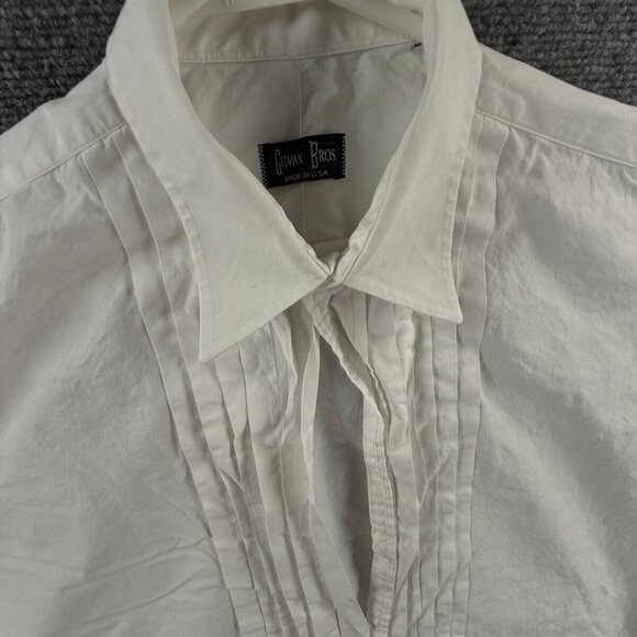 VTG Gitman Bros Tuxedo Shirt Men 16.5 37 Tall White Formal Dress Shirt USA Made - Picture 2 of 16